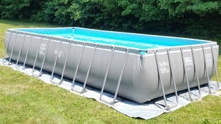 Intex 24ft X 12ft X 52in Ultra Frame Rectangular Pool Review [upl. by Frechette]