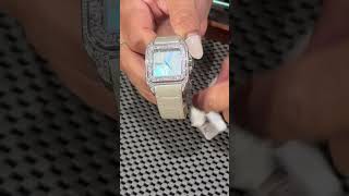 Cartier Santos 100 White Gold Blue Mother of Pearl Diamond Ladies Watch WM503251 Review  SwissWatch [upl. by Durrej416]