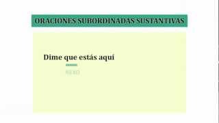 Oraciones subordinadas sustantivas [upl. by Nais]