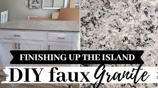 DIY granite look a like  Finishing up the kitchen island [upl. by Aitnas341]