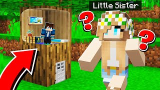 How to Build a TINY SECRET BASE Inside a TREE in Minecraft [upl. by Longawa]