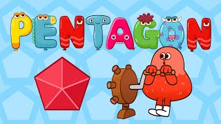 SHAPE SONG 3  Pentagon Hexagon Heptagon  Shapes Education Nursery rhymes for kindergarten [upl. by Kreiker]