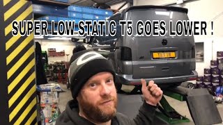 IS IT STILL DRIVABLE   VW T5 GOES SUPER LOW ON GEPFEFFERT KW V3 COILOVERS STATIC T5 [upl. by Gardie]