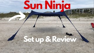 Sun Ninja Beach Tent Set Up and Review [upl. by Pontius]