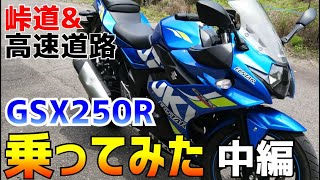 【中編】GSX250Rで高速道路と峠道を走る。CBR250RRやR25と比べてどうか？ ２５０ｃｃ購入検討のかた、どうぞご覧ください。 [upl. by Anem]