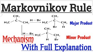 Markovnikov Rule  Class 11 Chemistry  Example  MechanismAddition of Unsymmetrical Alkenes [upl. by Kurtis516]