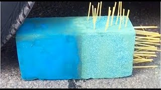 CRUSHING FLORAL FOAM WITH A CAR MOST SATISFYING ASMR [upl. by Blanca975]