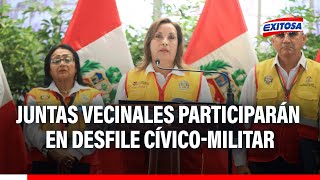 🔴🔵Dina Boluarte anunció que juntas vecinales participarán del desfile cívico militar del 2025 [upl. by Annaerdna894]