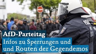 AfDParteitag in Köln am 22April 2017 Sperrungen KVBUmleitungen Halteverbote [upl. by Ahseetal]