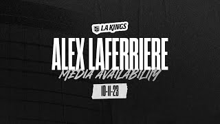 F Alex Laferriere  101123 Morning Skate Media Availability [upl. by Syst]