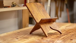 Roubo Folding Bookstand  One Piece of Wood [upl. by Elfont897]