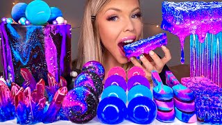 ASMR GALAXY CAKE EDIBLE PLANETS HONEYCOMB GEODE CRYSTALS GALAXY MACARONS JELLY BALLS MUKBANG 먹방 [upl. by Nerw371]