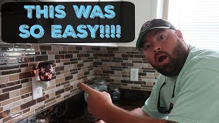 DIY  HOW TO INSTALL PEEL amp STICK VINYL TILE BACKSPLASH [upl. by Zachery]