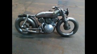 Motorcycle scrap metal sculpture [upl. by Alilad]