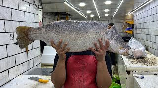 Barramundi fishcutting سیباس استرالیایی [upl. by Sewoll]