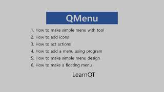 QT  Widget Design 2  QMenu [upl. by Ynolem149]