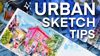 5 Urban Sketching Tips  Gouache Painting at a Coffee Shop [upl. by Carman43]