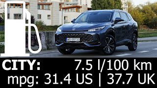 MG HS 2025 15T 6MT CITY fuel consumption economy real test mpg l100 km FWD 15Turbo traffic jam [upl. by Siubhan242]