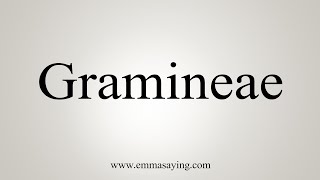 How To Say Gramineae [upl. by Seiber]