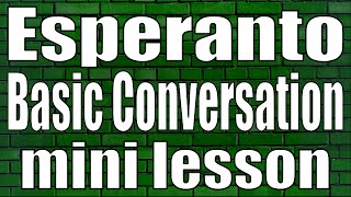 Esperanto basic conversation mini lesson [upl. by Aulea]