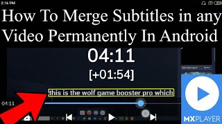 How to merge subtitlesrt file in any videomovie permanently In Your Android Device [upl. by Helena]