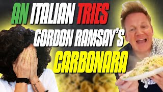 An Italian Tries Gordon Ramsays Carbonara Recipe  10 Minute Spaghetti Alla Carbonara [upl. by Becki768]