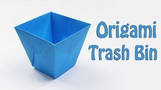 How to Make Origami Trash Bin  Easy Paper Trash Bin Tutorial [upl. by Eneg]