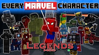 Minecraft Legends Mod Review Part 1 Every Marvel Character Minecraft Superheroes [upl. by Rebmak]