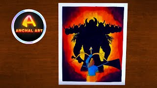 How to Draw Ravan Easily  Dussehra Drawing  step by step ram amp dashanan drawing  drawing [upl. by Onida]