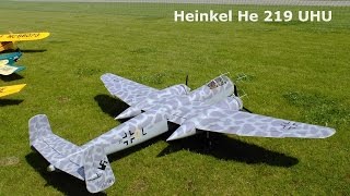 Heinkel He 219 UHU electric powered scale RC airplane 2016 [upl. by Call]