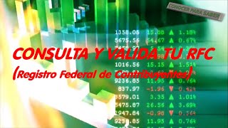 Valida tu registro federal de contribuyentes RFC en el SAT en linea [upl. by Lombardi]