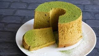 オイルフリー もっちり♡豆乳抹茶シフォン  Oilfree Matcha chiffon cake [upl. by Katt]