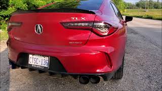 2021 ACURA TLX TYPE S STRAIGHT PIPED CATBACK QUAD EXHAUST NOTE  PULLS [upl. by Mcquade]