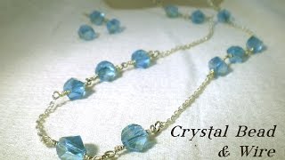 Crystal Bead amp Wire Necklace Tutorial [upl. by Uokes]