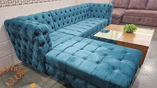 Comfort sofa amp furniture  L shape sofa Chesterfield  cont7039383124  7039503029 [upl. by Ilan56]