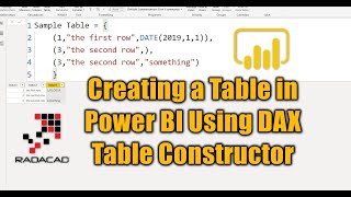 Creating a Table in Power BI Using DAX Table Constructor [upl. by Odranar]