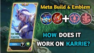 KARRIE NEW META BUILD AND EMBLEM GUIDE 2024  HOW DOES IT WORK  MLBBM [upl. by Leela485]