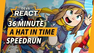 A Hat in Time Developers React to 36 Minute Speedrun [upl. by Oliy]