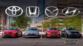 Camry Accord Mazda6 Sonata Comparison Review  Work Horse Sedans  Everyday Driver TV Season 7 [upl. by Anirtep]