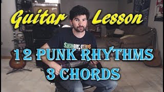 12 Common Punk Rhythms  Strumming Patterns Guitar Lesson [upl. by Ganley]