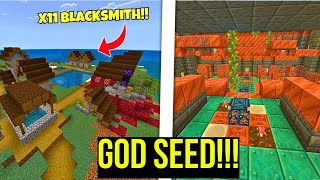 🔥NEW Best Seed for MINECRAFT 121 bedrock 11X BLACKSMITH VILLAGE [upl. by Helge]