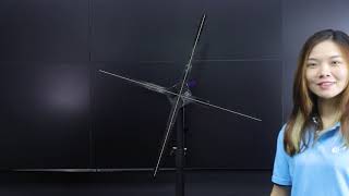 75cm Hologram Fan Use Video with app introduction [upl. by Aisatsanna]