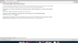 Audacity FFMpeg codec install for Mac OS [upl. by Anoj]