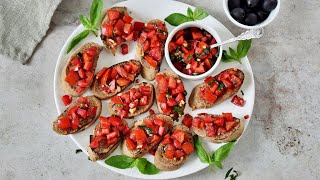 Easy Bruschetta Recipe Vegan GlutenFree [upl. by Ellerehc]