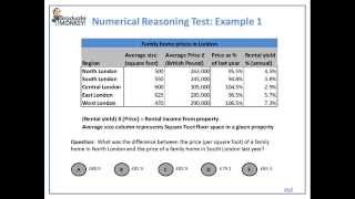 Numerical Reasoning Test tutorial  deriving values from data table [upl. by Yentrac]