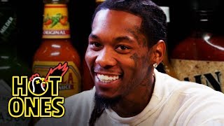 Offset Screams Like Ric Flair While Eating Spicy Wings  Hot Ones [upl. by Ettedanreb]