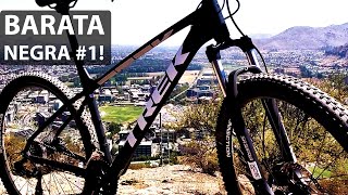 Primeros Saltos y Downhill en una Bicicleta Para Principiantes Barata Negra 1 [upl. by Faires]