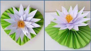 DIY paper Water Lily  How to make Water Lily With Paper [upl. by Thirzia]