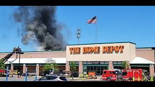 3 Alarm Fire Involving Solar Panels At Home Depot Hamilton Township New Jersey [upl. by Shanleigh862]