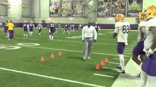 LSU WRs go through footwork drill  Video [upl. by Mayer955]